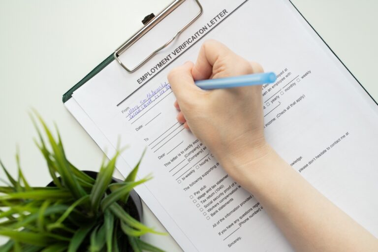 Employment,Verification,Letter,,Hand,Fills,Out,A,Document,,Job,Recruitment,